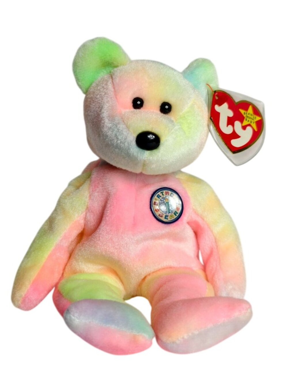 Ty Beanie Baby Birthday Bear Pastel Plush 1999 MWMT Collectible Retired